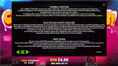 Sweet Rush Bonanza — regole tumble e moltiplicatori